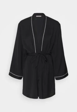 Anna Field Amanda Satin Dressing Gown - Badjas - Black -Mode Goedkoop 8d83c445099f4342aabc07d1ce2caede